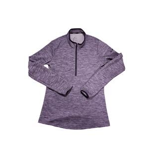 Nike Golf Dri-FIT Quarter Zip Womens Small Heather Gray Activewear Athletic